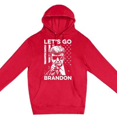 Let’s Go Brandon Conservative USA Flag Funny Donal Trump Premium Pullover Hoodie