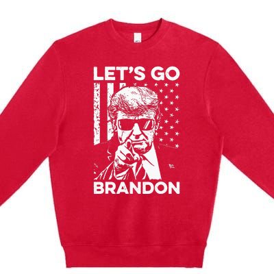 Let’s Go Brandon Conservative USA Flag Funny Donal Trump Premium Crewneck Sweatshirt