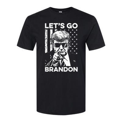 Let’s Go Brandon Conservative USA Flag Funny Donal Trump Softstyle CVC T-Shirt