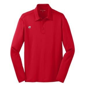 Lets Go Brandon Trump Writes On Bidens Forehead Silk Touch Performance Long Sleeve Polo