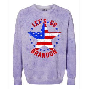 Lets Go Brandon LGB FBJ USA Star Flag Colorblast Crewneck Sweatshirt