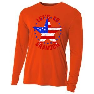 Lets Go Brandon LGB FBJ USA Star Flag Cooling Performance Long Sleeve Crew