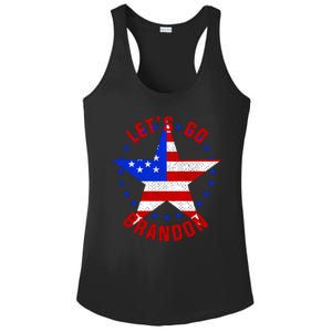 Lets Go Brandon LGB FBJ USA Star Flag Ladies PosiCharge Competitor Racerback Tank