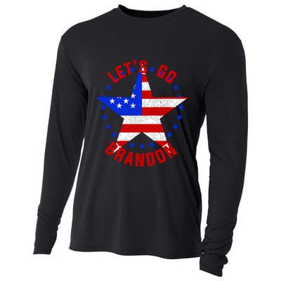 Lets Go Brandon LGB FBJ USA Star Flag Cooling Performance Long Sleeve Crew