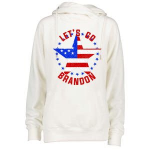 Lets Go Brandon LGB FBJ USA Star Flag Womens Funnel Neck Pullover Hood