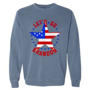 Lets Go Brandon LGB FBJ USA Star Flag Garment-Dyed Sweatshirt