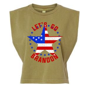 Lets Go Brandon LGB FBJ USA Star Flag Garment-Dyed Women's Muscle Tee