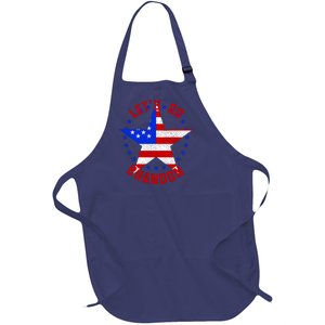 Lets Go Brandon LGB FBJ USA Star Flag Full-Length Apron With Pockets