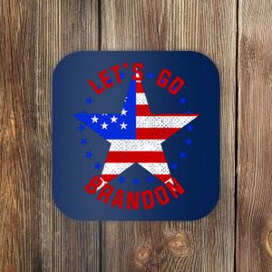 Lets Go Brandon LGB FBJ USA Star Flag Coaster