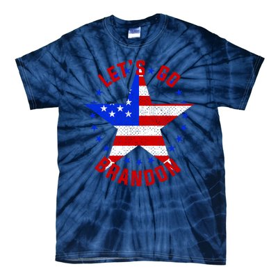 Lets Go Brandon LGB FBJ USA Star Flag Tie-Dye T-Shirt