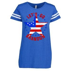 Lets Go Brandon LGB FBJ USA Star Flag Enza Ladies Jersey Football T-Shirt