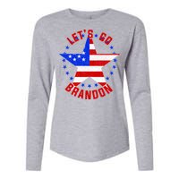 Lets Go Brandon LGB FBJ USA Star Flag Womens Cotton Relaxed Long Sleeve T-Shirt