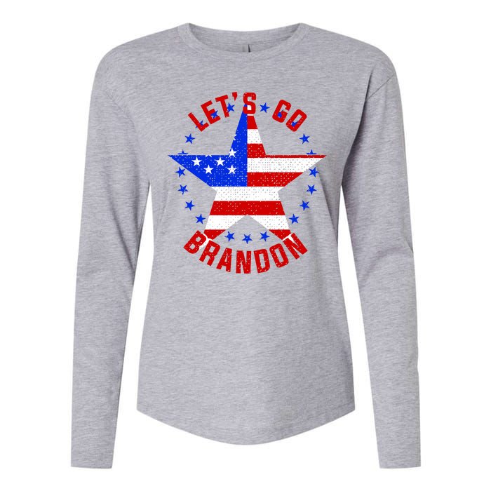 Lets Go Brandon LGB FBJ USA Star Flag Womens Cotton Relaxed Long Sleeve T-Shirt