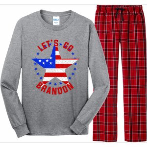 Lets Go Brandon LGB FBJ USA Star Flag Long Sleeve Pajama Set