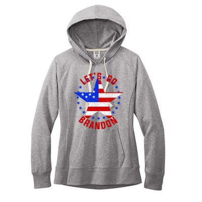 Lets Go Brandon LGB FBJ USA Star Flag Women's Fleece Hoodie