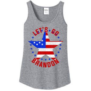 Lets Go Brandon LGB FBJ USA Star Flag Ladies Essential Tank