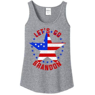 Lets Go Brandon LGB FBJ USA Star Flag Ladies Essential Tank