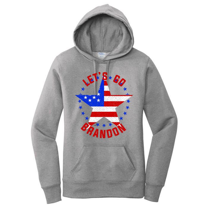 Lets Go Brandon LGB FBJ USA Star Flag Women's Pullover Hoodie