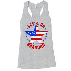 Lets Go Brandon LGB FBJ USA Star Flag Women's Racerback Tank