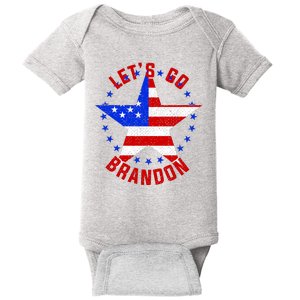 Lets Go Brandon LGB FBJ USA Star Flag Baby Bodysuit