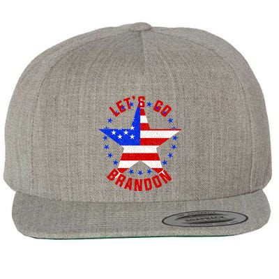 Lets Go Brandon LGB FBJ USA Star Flag Wool Snapback Cap
