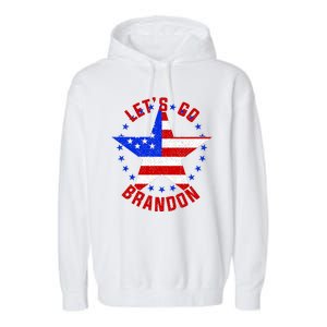 Lets Go Brandon LGB FBJ USA Star Flag Garment-Dyed Fleece Hoodie