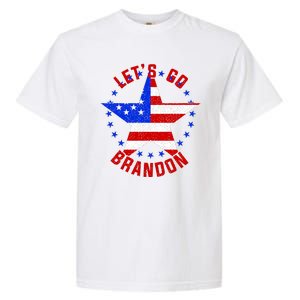 Lets Go Brandon LGB FBJ USA Star Flag Garment-Dyed Heavyweight T-Shirt