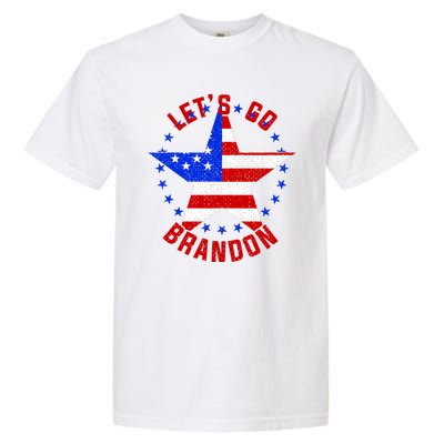 Lets Go Brandon LGB FBJ USA Star Flag Garment-Dyed Heavyweight T-Shirt