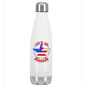 Lets Go Brandon LGB FBJ USA Star Flag Stainless Steel Insulated Water Bottle