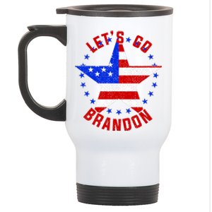 Lets Go Brandon LGB FBJ USA Star Flag Stainless Steel Travel Mug