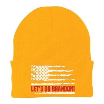 LetS Go Brandon Joe Biden Chant Impeach Biden Usa Flag Meaningful Gift Knit Cap Winter Beanie