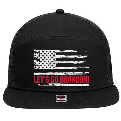 LetS Go Brandon Joe Biden Chant Impeach Biden Usa Flag Meaningful Gift 7 Panel Mesh Trucker Snapback Hat