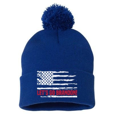 LetS Go Brandon Joe Biden Chant Impeach Biden Usa Flag Meaningful Gift Pom Pom 12in Knit Beanie