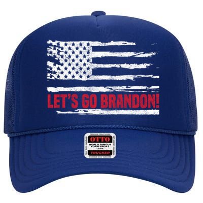 LetS Go Brandon Joe Biden Chant Impeach Biden Usa Flag Meaningful Gift High Crown Mesh Back Trucker Hat