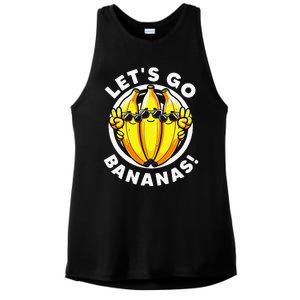 Lets Go Bananas Cute Yellow Banana Lover Fruit Funny Bananas Ladies PosiCharge Tri-Blend Wicking Tank