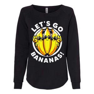 Lets Go Bananas Cute Yellow Banana Lover Fruit Funny Bananas Womens California Wash Sweatshirt