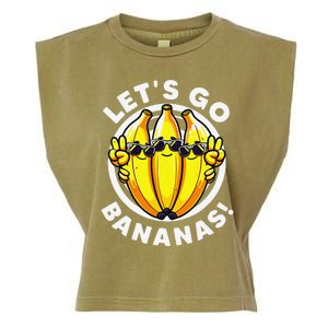 Lets Go Bananas Cute Yellow Banana Lover Fruit Funny Bananas Garment-Dyed Women's Muscle Tee