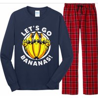 Lets Go Bananas Cute Yellow Banana Lover Fruit Funny Bananas Long Sleeve Pajama Set