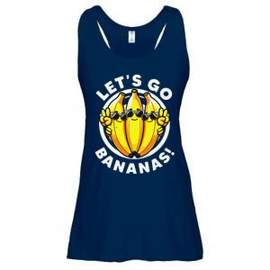 Lets Go Bananas Cute Yellow Banana Lover Fruit Funny Bananas Ladies Essential Flowy Tank