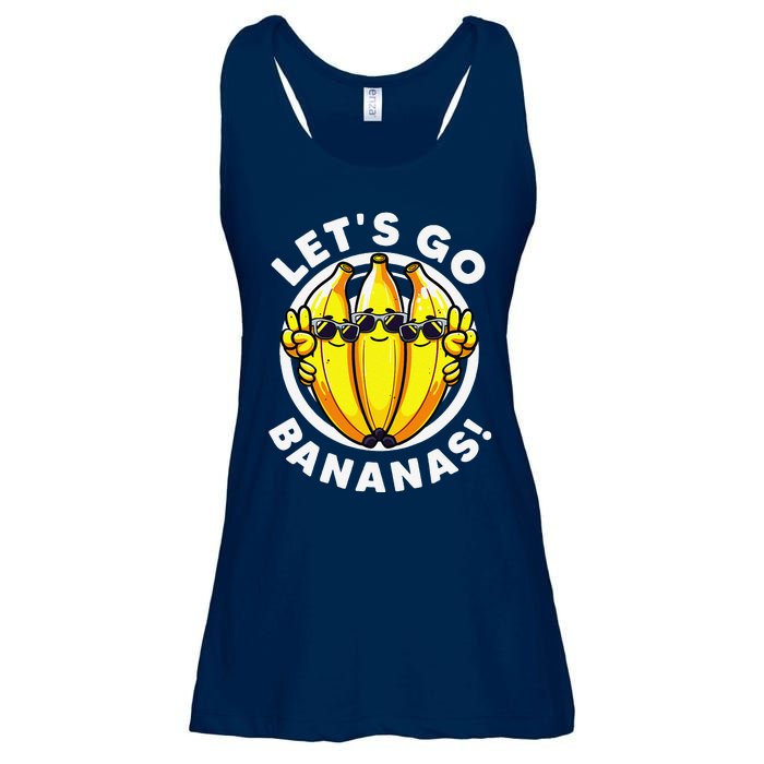 Lets Go Bananas Cute Yellow Banana Lover Fruit Funny Bananas Ladies Essential Flowy Tank