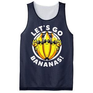 Lets Go Bananas Cute Yellow Banana Lover Fruit Funny Bananas Mesh Reversible Basketball Jersey Tank