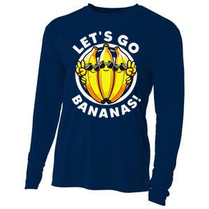 Lets Go Bananas Cute Yellow Banana Lover Fruit Funny Bananas Cooling Performance Long Sleeve Crew