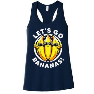 Lets Go Bananas Cute Yellow Banana Lover Fruit Funny Bananas Women's Racerback Tank