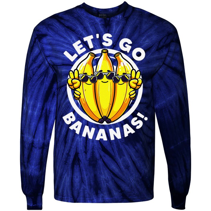 Lets Go Bananas Cute Yellow Banana Lover Fruit Funny Bananas Tie-Dye Long Sleeve Shirt