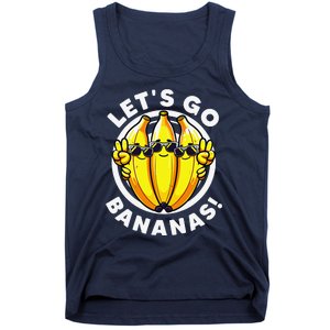 Lets Go Bananas Cute Yellow Banana Lover Fruit Funny Bananas Tank Top