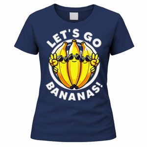 Lets Go Bananas Cute Yellow Banana Lover Fruit Funny Bananas Women's T-Shirt