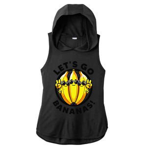 Lets Go Bananas Cute Yellow Banana Lover Fruit Funny Bananas Ladies PosiCharge Tri-Blend Wicking Draft Hoodie Tank