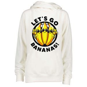 Lets Go Bananas Cute Yellow Banana Lover Fruit Funny Bananas Womens Funnel Neck Pullover Hood