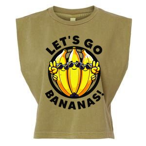 Lets Go Bananas Cute Yellow Banana Lover Fruit Funny Bananas Garment-Dyed Women's Muscle Tee