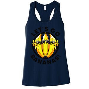 Lets Go Bananas Cute Yellow Banana Lover Fruit Funny Bananas Women's Racerback Tank